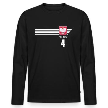 Polen Polska Polnisch Patriotismus Fussball Fan - Männer Premium Bio Langarmshirt - Schwarz - Vorne - Nico (187cm)