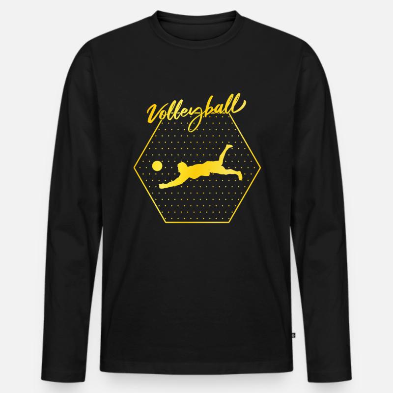 Volleyball - Männer Premium Bio Langarmshirt - Schwarz
