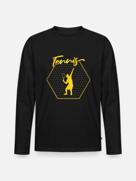 Tennis - Men's Premium Organic Long Sleeve Shirt - black