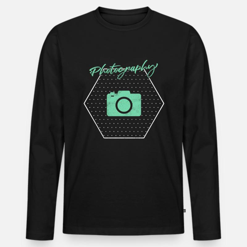Fotografie - Männer Premium Bio Langarmshirt - Schwarz