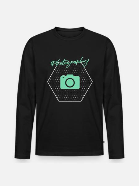 Photography - Men's Premium Organic Long Sleeve Shirt - black