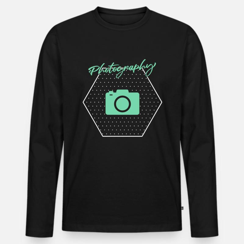 Fotografie - Männer Premium Bio Langarmshirt - Schwarz