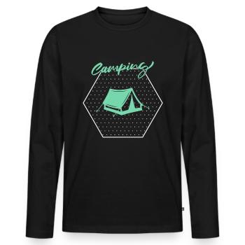 Camp - T-shirt manches longues Premium bio Homme - noir - Devant - Nico (187cm)