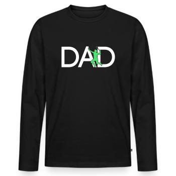 Badminton Dad - Men's Premium Organic Long Sleeve Shirt - black - Front - Nico (187cm)