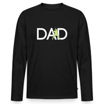 Papa de baseball - T-shirt manches longues Premium bio Homme - noir - Devant - Nico (187cm)