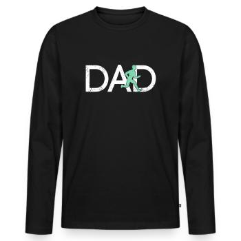Joggen Papa - Männer Premium Bio Langarmshirt - Schwarz - Vorne - Nico (187cm)