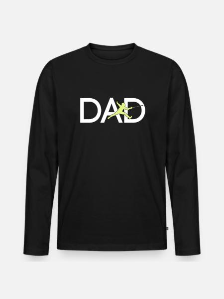 Fechten Papa - Männer Premium Bio Langarmshirt - Schwarz