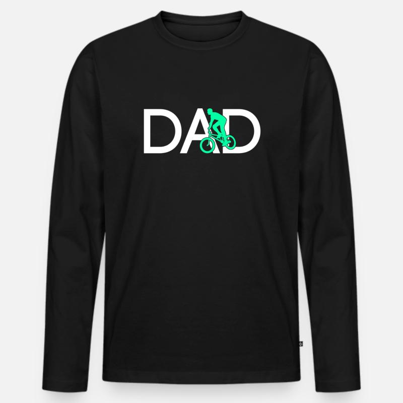 bmx Papa - Männer Premium Bio Langarmshirt - Schwarz