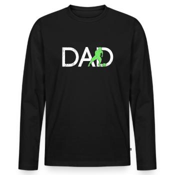 Papa de soccer - T-shirt manches longues Premium bio Homme - noir - Devant - Nico (187cm)