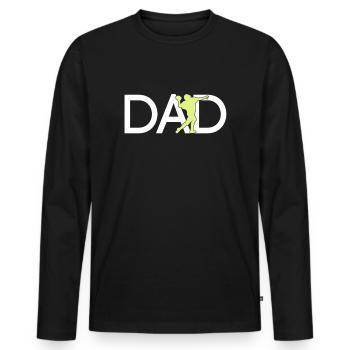 Football Papa - Men's Premium Organic Long Sleeve Shirt - black - Front - Nico (187cm)