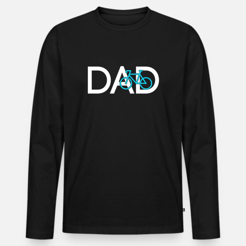 Fahrrad Papa - Männer Premium Bio Langarmshirt - Schwarz