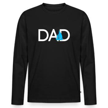 Papa de la voile - T-shirt manches longues Premium bio Homme - noir - Devant - Nico (187cm)