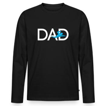 Swimming Dad - Men's Premium Organic Long Sleeve Shirt - black - Front - Nico (187cm)