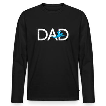 Swimming Dad - Men's Premium Organic Long Sleeve Shirt - black - Front - Nico (187cm)