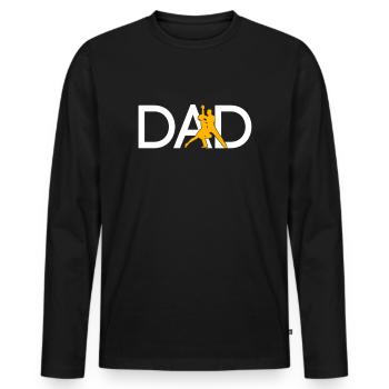 Papa dansant - T-shirt manches longues Premium bio Homme - noir - Devant - Nico (187cm)