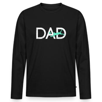 Volleyball Papa - T-shirt manches longues Premium bio Homme - noir - Devant - Nico (187cm)