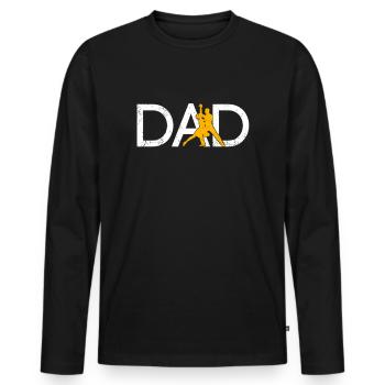 Papa dansant - T-shirt manches longues Premium bio Homme - noir - Devant - Nico (187cm)