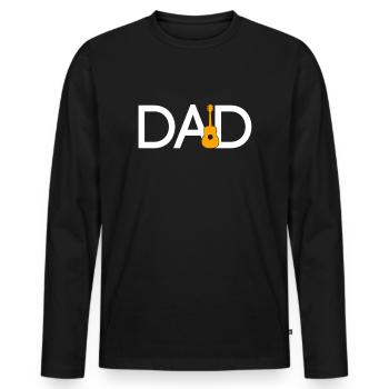 Guitare Papa - T-shirt manches longues Premium bio Homme - noir - Devant - Nico (187cm)