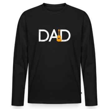 Guitare Papa - T-shirt manches longues Premium bio Homme - noir - Devant - Nico (187cm)