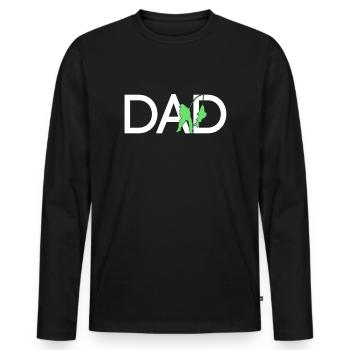 Papa pêcheur - T-shirt manches longues Premium bio Homme - noir - Devant - Nico (187cm)