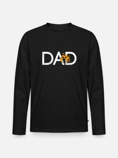 Drums Papa - Men's Premium Organic Long Sleeve Shirt - black