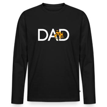 Batterie Papa - T-shirt manches longues Premium bio Homme - noir - Devant - Nico (187cm)