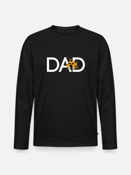 Drums Papa - Men's Premium Organic Long Sleeve Shirt - black