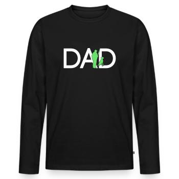 Chasseur Papa - T-shirt manches longues Premium bio Homme - noir - Devant - Nico (187cm)