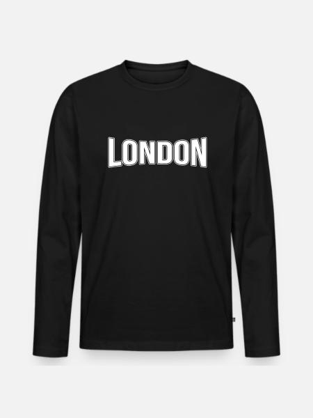 London - Men's Premium Organic Long Sleeve Shirt - black