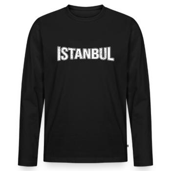 Istanbul - Men's Premium Organic Long Sleeve Shirt - black - Front - Nico (187cm)