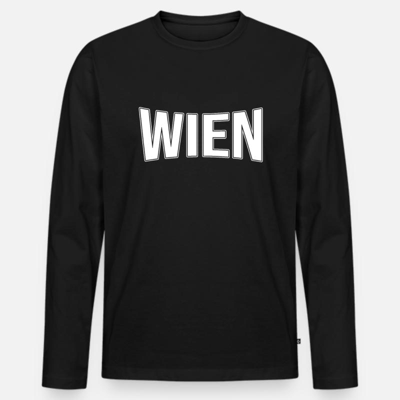 Wien - Männer Premium Bio Langarmshirt - Schwarz