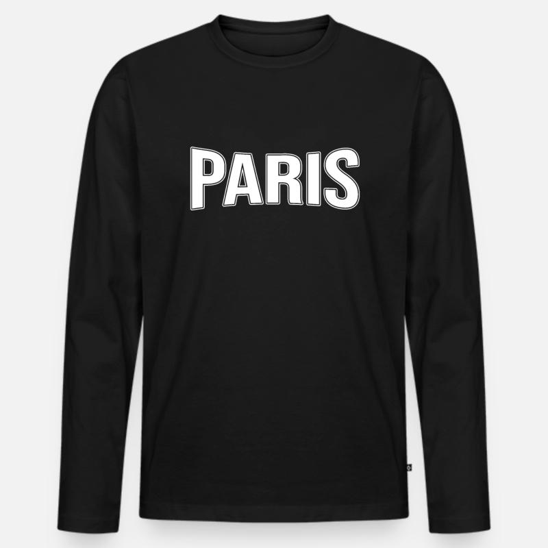 Paris - Männer Premium Bio Langarmshirt - Schwarz