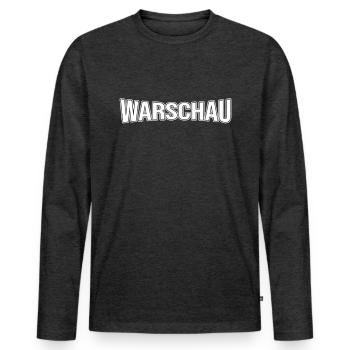 Varsovie - T-shirt manches longues Premium bio Homme - anthracite chiné - Devant - Nico (187cm)