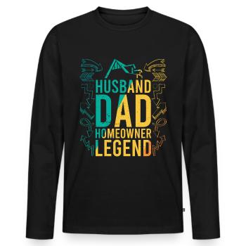 Housewarming Party Dad - Men's Premium Organic Long Sleeve Shirt - black - Front - Nico (187cm)