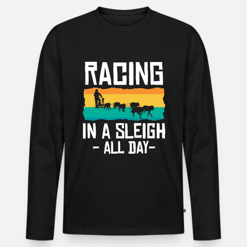 Dog Sledding | Mushing - Männer Premium Bio Langarmshirt - Schwarz