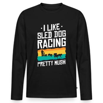 Dog Sledding | Mushing - Männer Premium Bio Langarmshirt - Schwarz - Vorne - Nico (187cm)