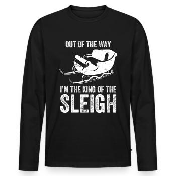 Dog Sledding | Mushing - Männer Premium Bio Langarmshirt - Schwarz - Vorne - Nico (187cm)