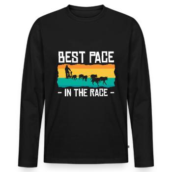 Dog Sledding | Mushing - Männer Premium Bio Langarmshirt - Schwarz - Vorne - Nico (187cm)