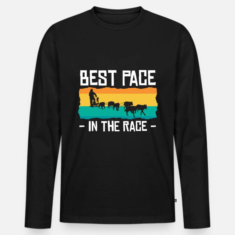 Dog Sledding | Mushing - Männer Premium Bio Langarmshirt - Schwarz