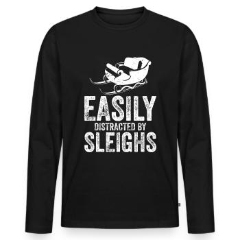 Dog Sledding | Mushing - Männer Premium Bio Langarmshirt - Schwarz - Vorne - Nico (187cm)