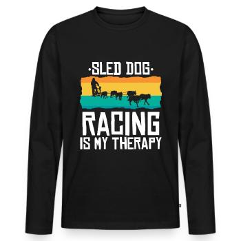 Dog Sledding | Mushing - Männer Premium Bio Langarmshirt - Schwarz - Vorne - Nico (187cm)
