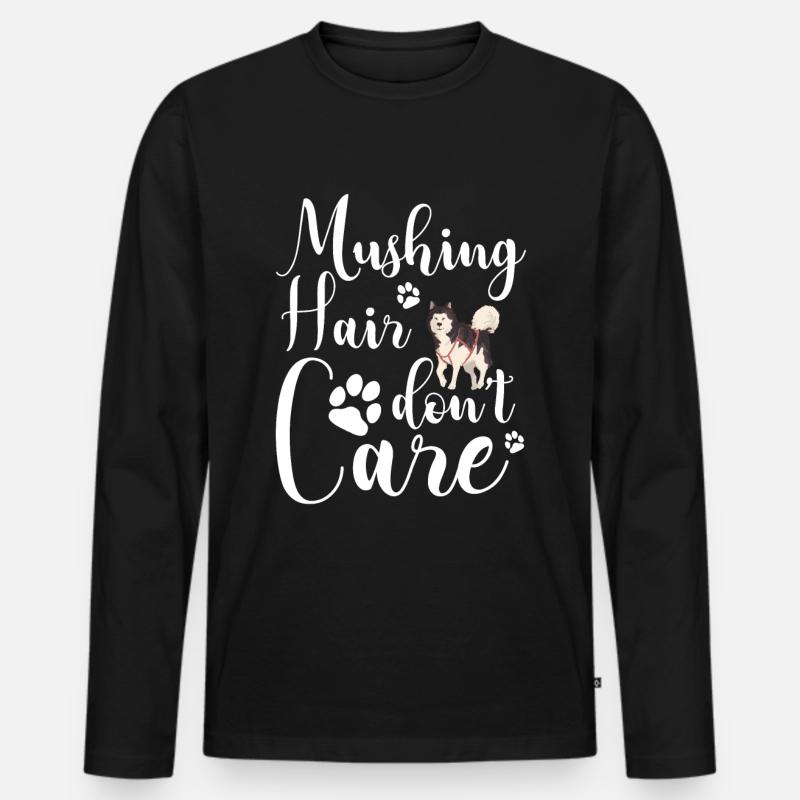 Dog Sledding | Mushing - Männer Premium Bio Langarmshirt - Schwarz