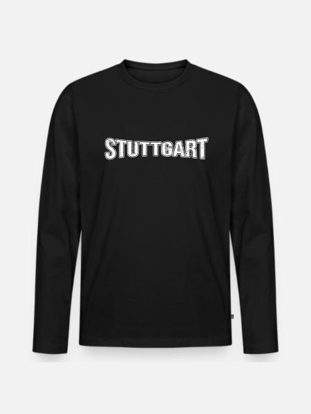 Stuttgart - Männer Premium Bio Langarmshirt - Schwarz