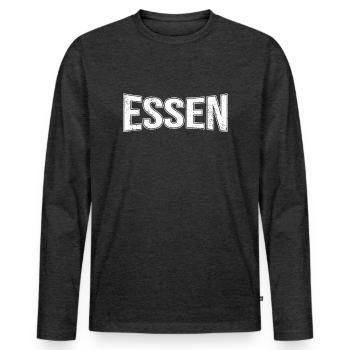 Eat - Men's Premium Organic Long Sleeve Shirt - heather anthracite - Front - Nico (187cm)