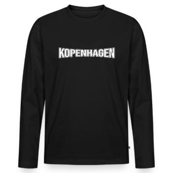 Copenhague - T-shirt manches longues Premium bio Homme - noir - Devant - Nico (187cm)