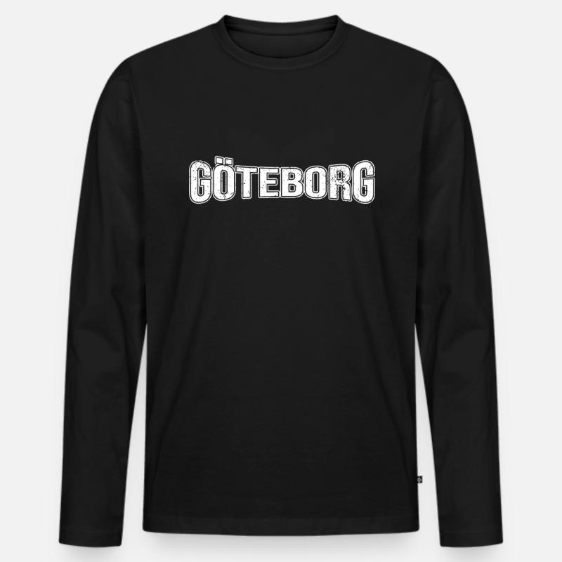 Göteborg - Männer Premium Bio Langarmshirt - Schwarz