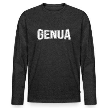 Gênes - T-shirt manches longues Premium bio Homme - anthracite chiné - Devant - Nico (187cm)