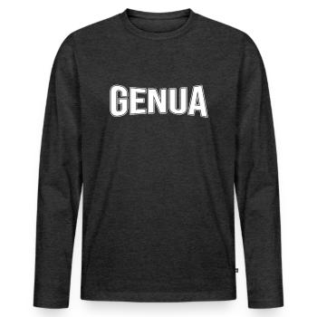Gênes - T-shirt manches longues Premium bio Homme - anthracite chiné - Devant - Nico (187cm)