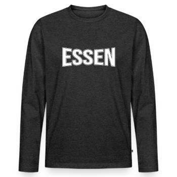 Eat - Men's Premium Organic Long Sleeve Shirt - heather anthracite - Front - Nico (187cm)