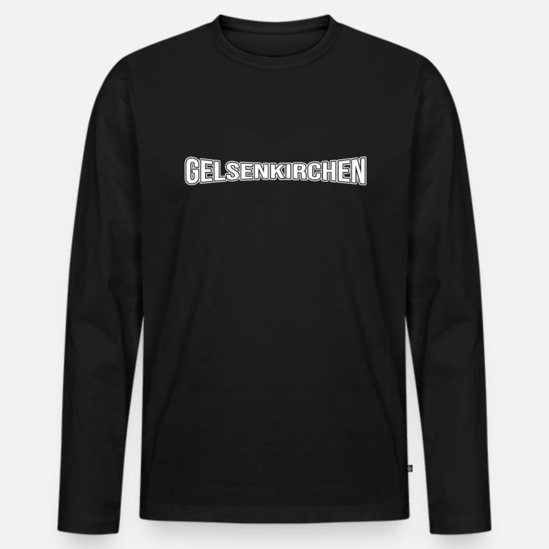 Gelsenkirchen - Männer Premium Bio Langarmshirt - Schwarz
